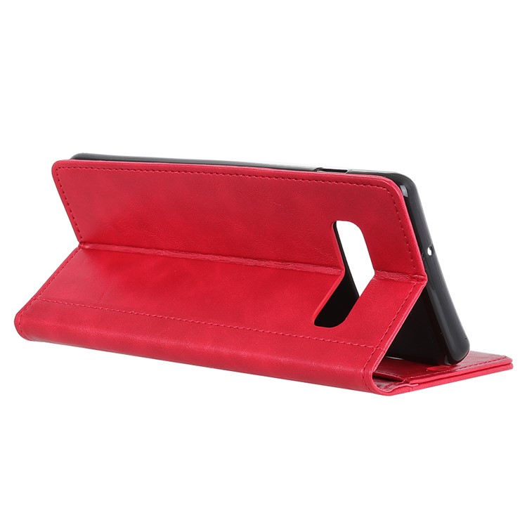 Flip Rivet Stand Wallet Magnetic Leather Mobile Phone Case for Samsung Galaxy S10 Plus - Red-10