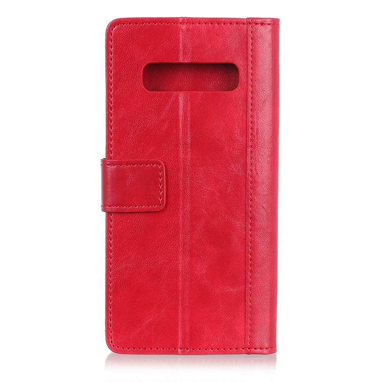 Flip Rivet Stand Wallet Magnetic Leather Mobile Phone Case for Samsung Galaxy S10 Plus - Red-8