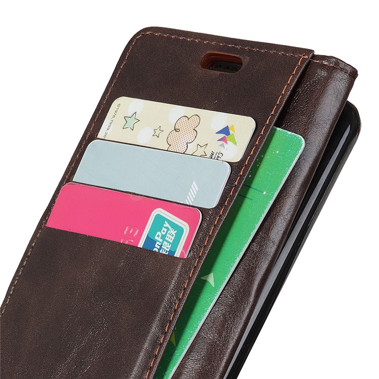 Flip Rivet Stand Wallet Magnetic Leather Cellphone Cover for Samsung Galaxy S10e - Brown-6
