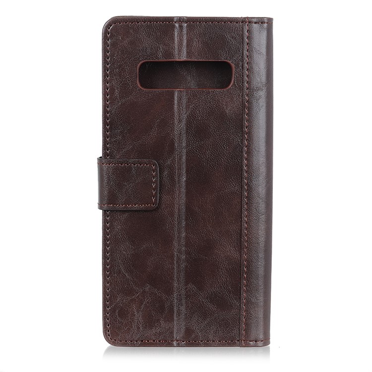 Flip Rivet Stand Wallet Magnetic Leather Cellphone Cover for Samsung Galaxy S10e - Brown-8