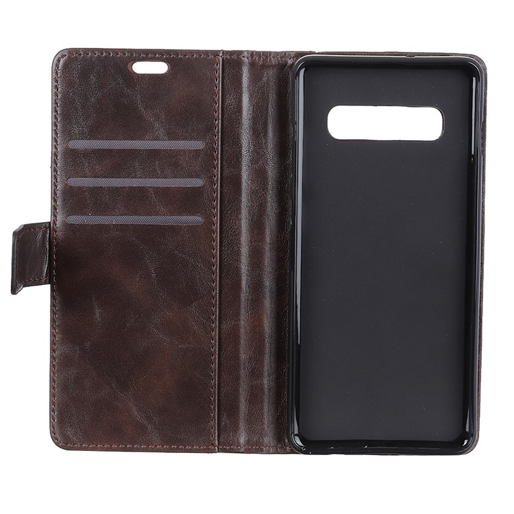 Flip Rivet Stand Wallet Magnetic Leather Cellphone Cover for Samsung Galaxy S10e - Brown-9