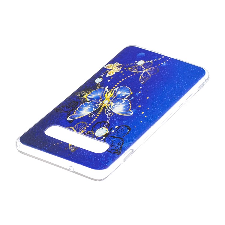 Pattern Printing Flexible TPU Case for Samsung Galaxy S10 - Blue Butterflies-6