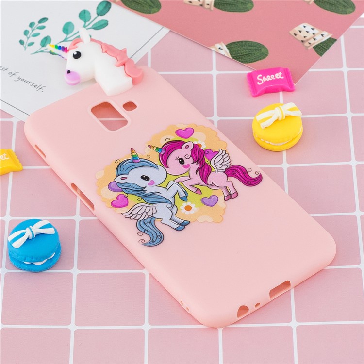 3D Cute Doll Pattern Printing TPU Back Case for Samsung Galaxy J6+ - Unicorn-7