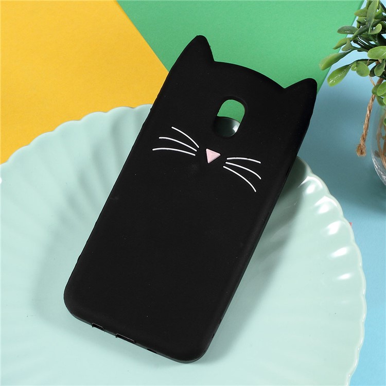 

3D Moustache Cat Silicone Mobile Casing for Samsung Galaxy J3 (2018) J337 / J3 Star - Black, Galaxy J3 (2018)