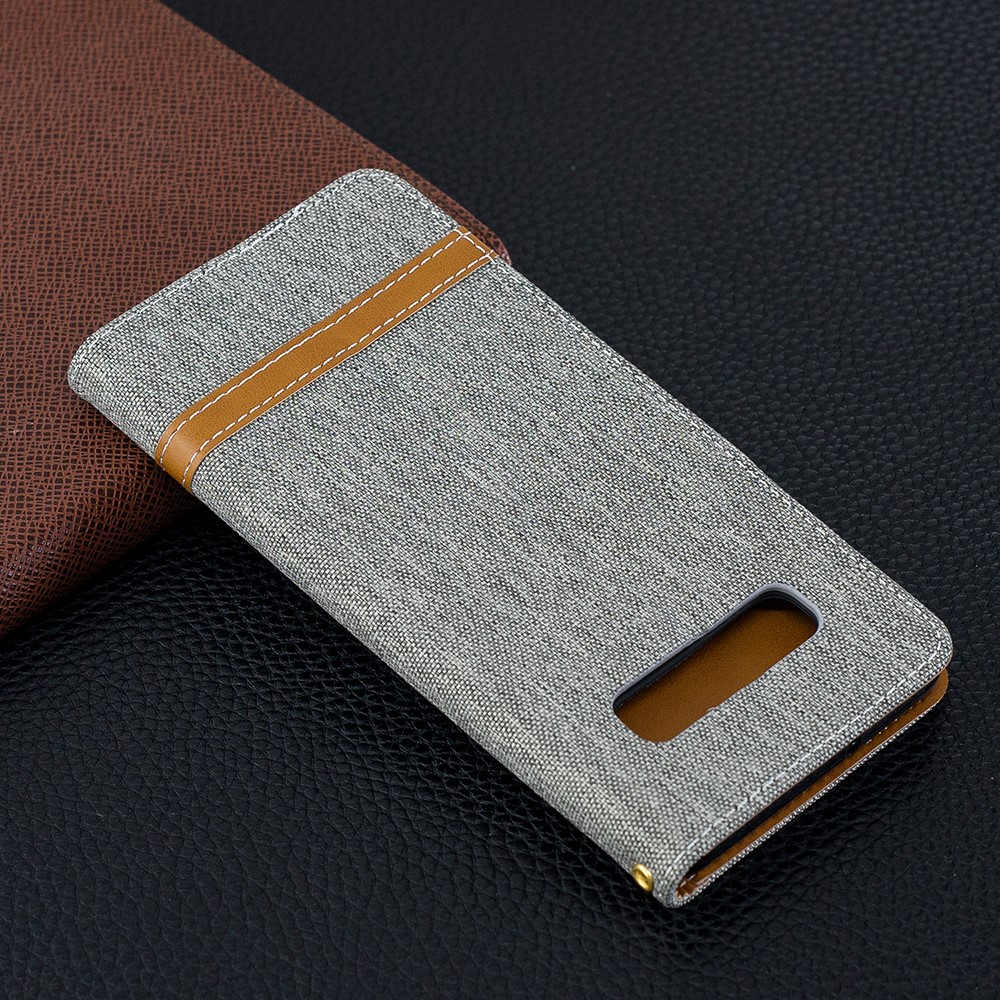 Capinette en Cuir en Cuir PU à Deux Tons Pour Samsung Galaxy S10 Plus - Gris-10