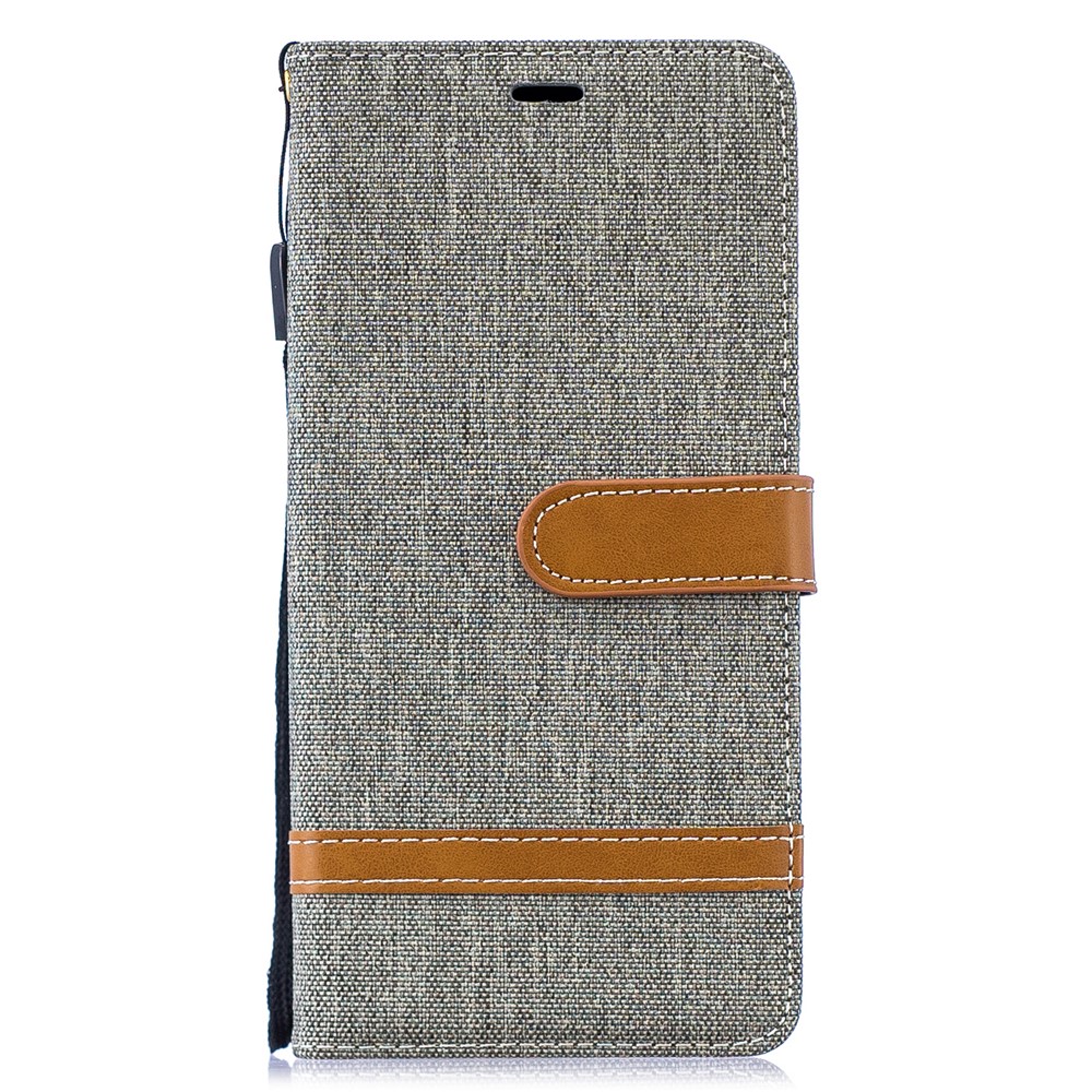 Capinette en Cuir en Cuir PU à Deux Tons Pour Samsung Galaxy S10 Plus - Gris-2