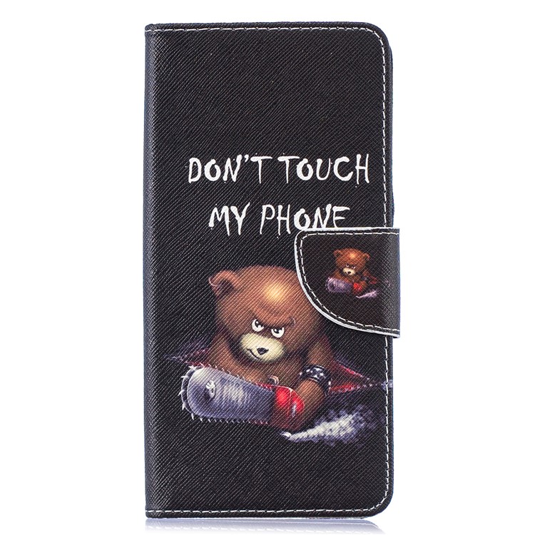 Impressão Padrão PU De Couro Caixa De Telefone Celular De Proteção Magnética Para Samsung Galaxy S10 Plus - Urso E Avisos-2
