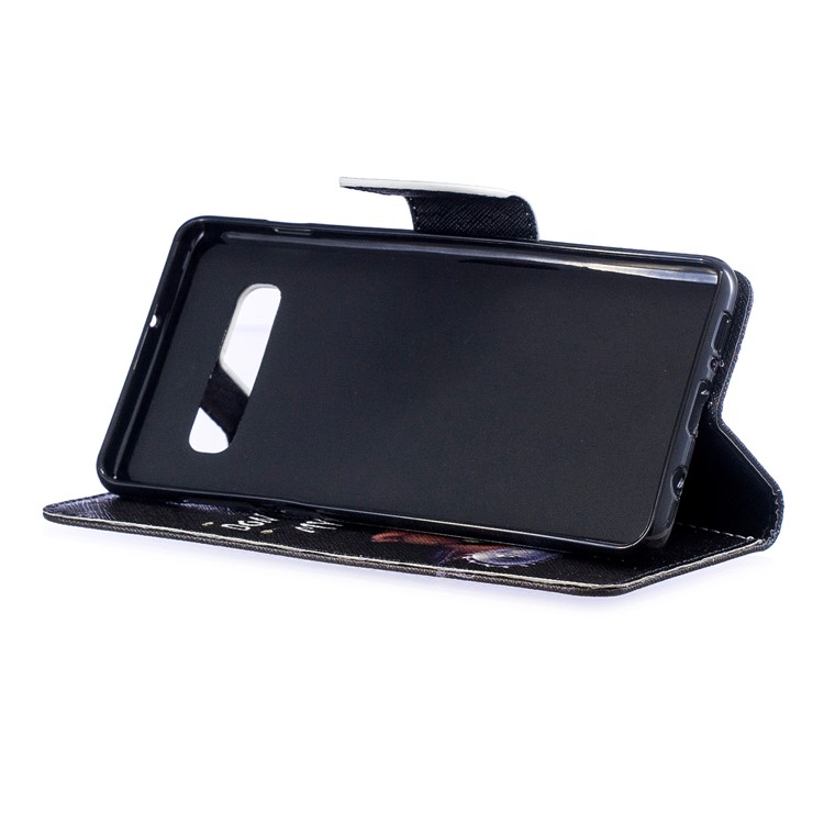 Impressão Padrão PU De Couro Caixa De Telefone Celular De Proteção Magnética Para Samsung Galaxy S10 Plus - Urso E Avisos-5