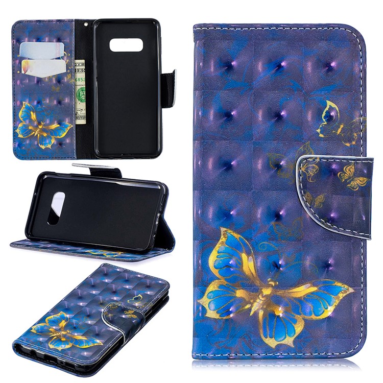 

Печать С Рисунком Чехол Из Искусственной Кожи С Держателем Карты Для Samsung Galaxy S10 Lite - Голубая Бабочка, Galaxy S10e