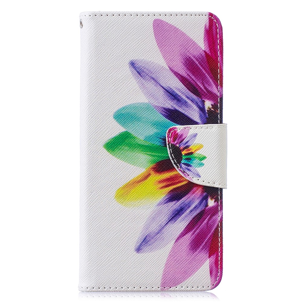 Carcasa Del Teléfono Celular Con Protección De Cuero De PU Para Samsung Galaxy S10 - Patrón De Pétalos-2