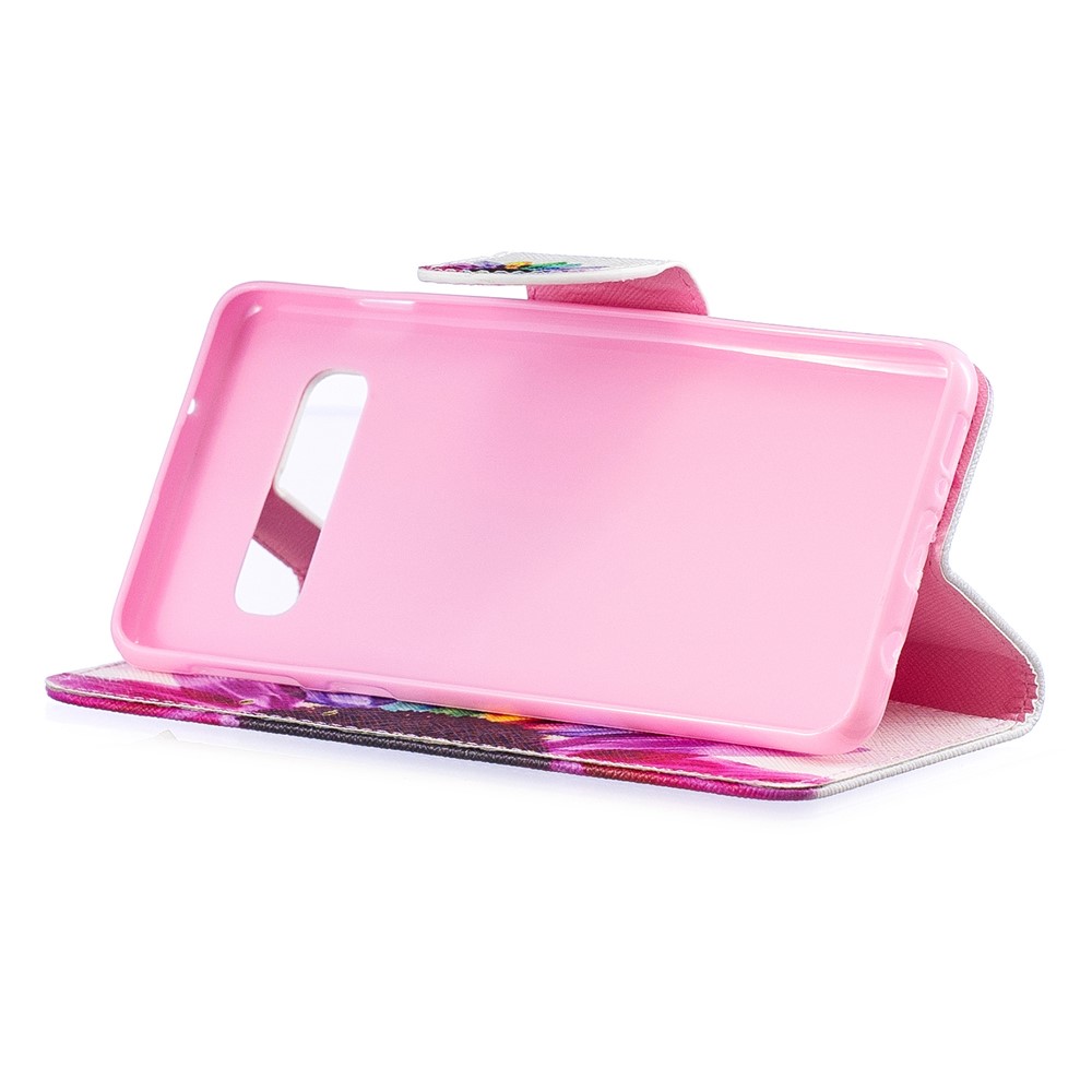 Carcasa Del Teléfono Celular Con Protección De Cuero De PU Para Samsung Galaxy S10 - Patrón De Pétalos-5