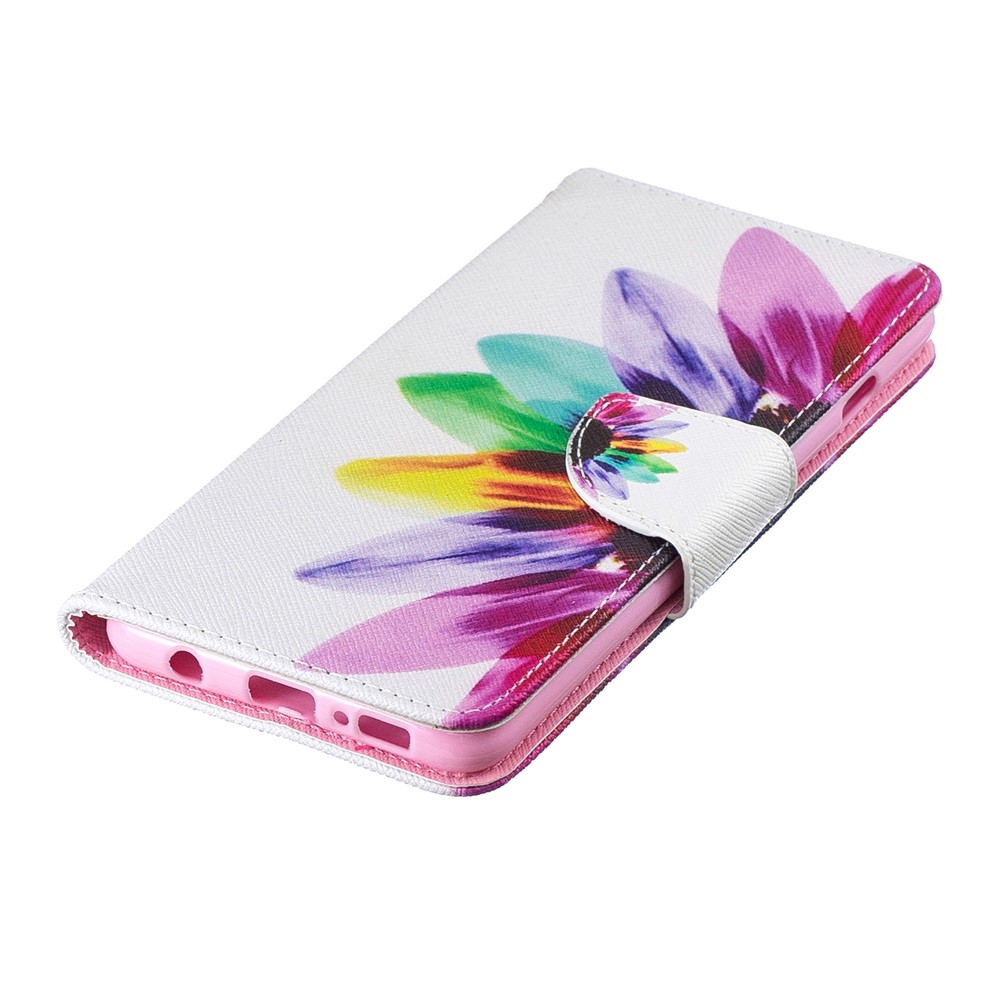 Carcasa Del Teléfono Celular Con Protección De Cuero De PU Para Samsung Galaxy S10 - Patrón De Pétalos-6