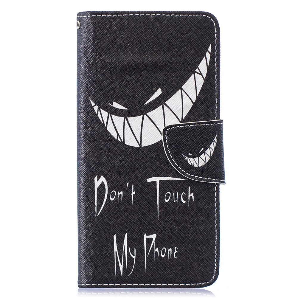 Cáscara Protectora De Cuero De PU De Impresión De Patrones Para Samsung Galaxy S10 - Cara Enojada-2