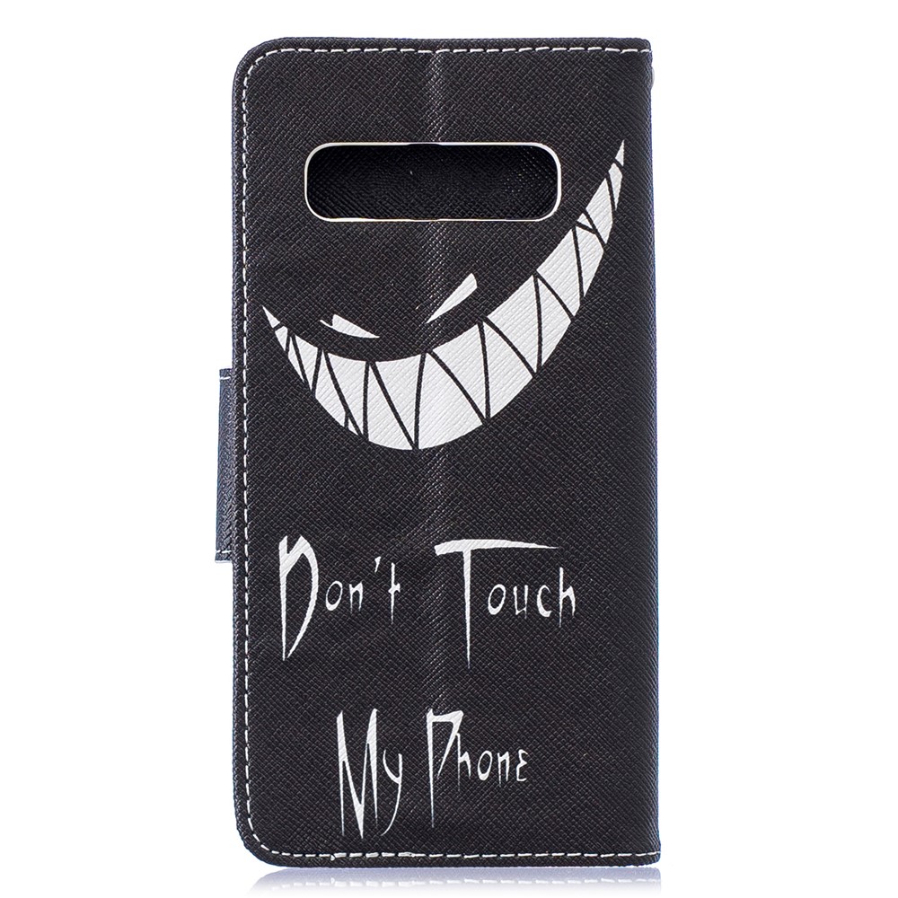 Cáscara Protectora De Cuero De PU De Impresión De Patrones Para Samsung Galaxy S10 - Cara Enojada-3