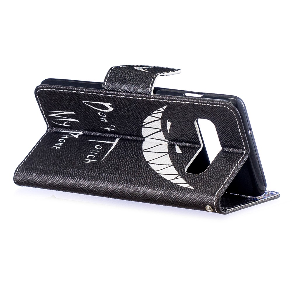 Cáscara Protectora De Cuero De PU De Impresión De Patrones Para Samsung Galaxy S10 - Cara Enojada-4