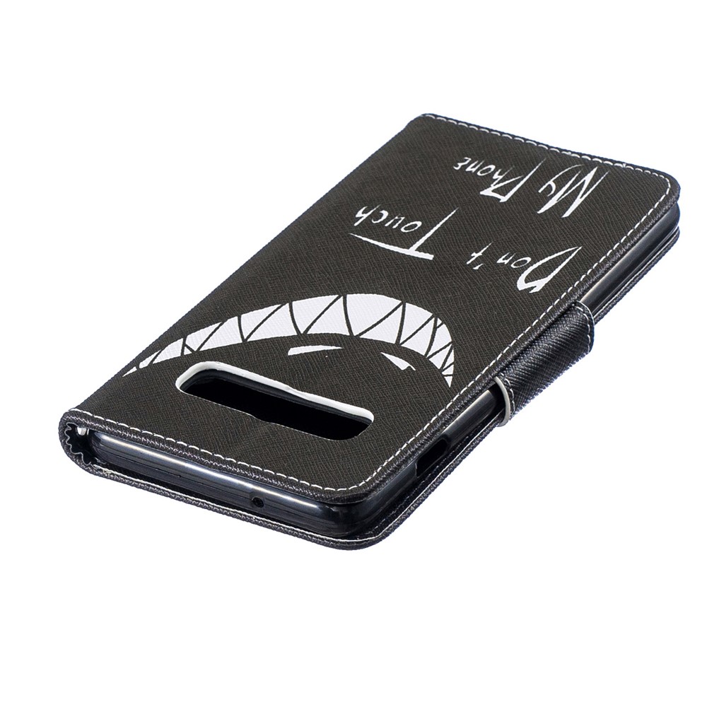Cáscara Protectora De Cuero De PU De Impresión De Patrones Para Samsung Galaxy S10 - Cara Enojada-7