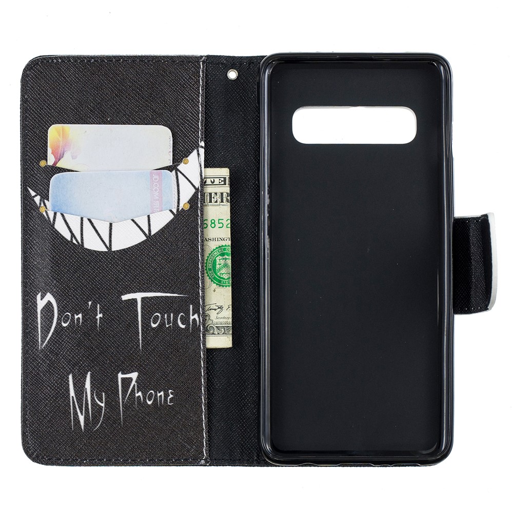 Cáscara Protectora De Cuero De PU De Impresión De Patrones Para Samsung Galaxy S10 - Cara Enojada-8