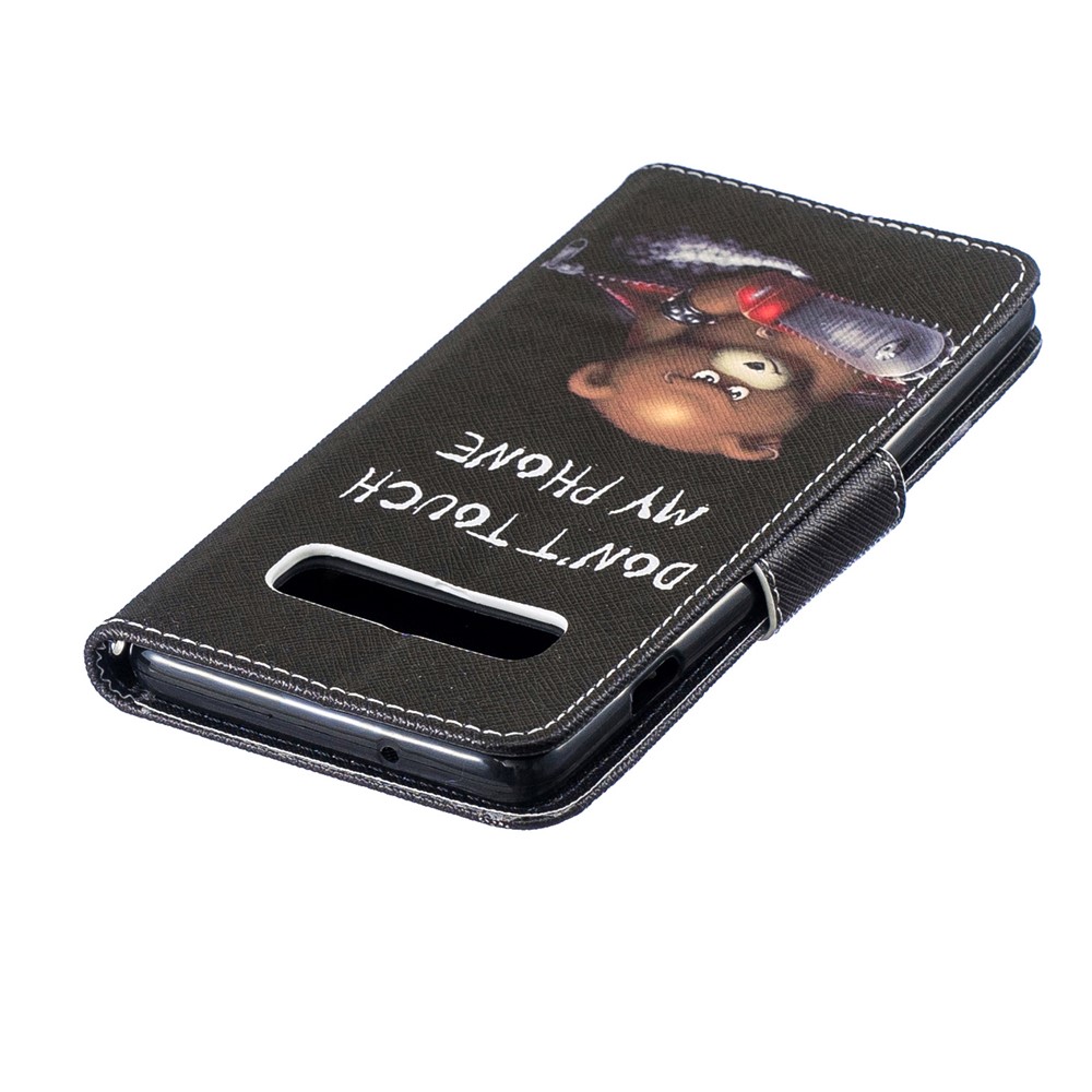 Musterdruckstand PU-Lederabdeckung Für Samsung-Galaxie S10 - Bär Und Warnungen-7