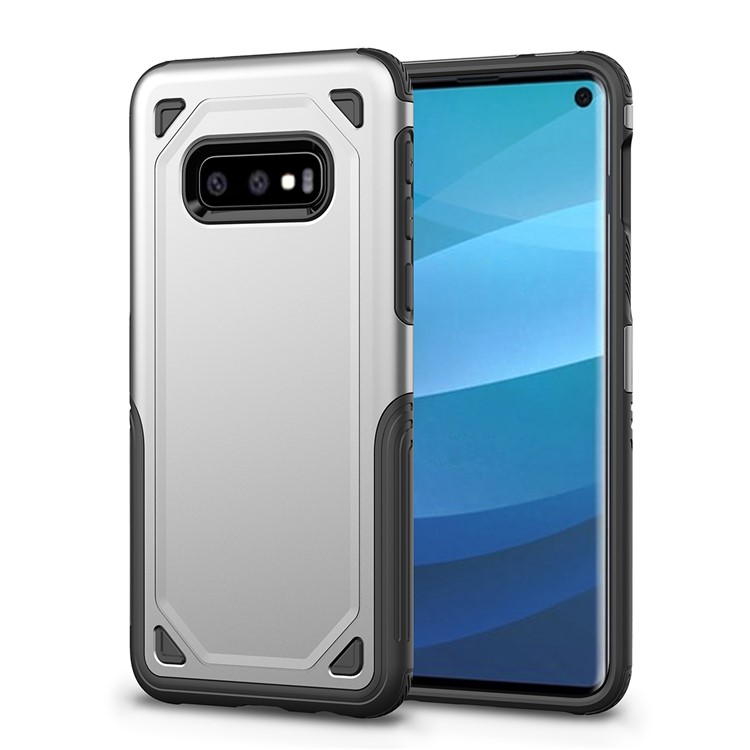 Hybrid PC + TPU Armor Rugged Case for Samsung Galaxy S10e - Silver-1