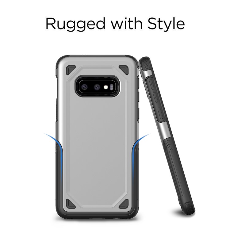 Hybrid PC + TPU Armor Rugged Case for Samsung Galaxy S10e - Silver-2