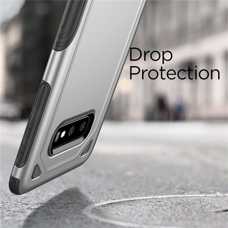 Hybrid PC + TPU Armor Rugged Case for Samsung Galaxy S10e - Silver-3