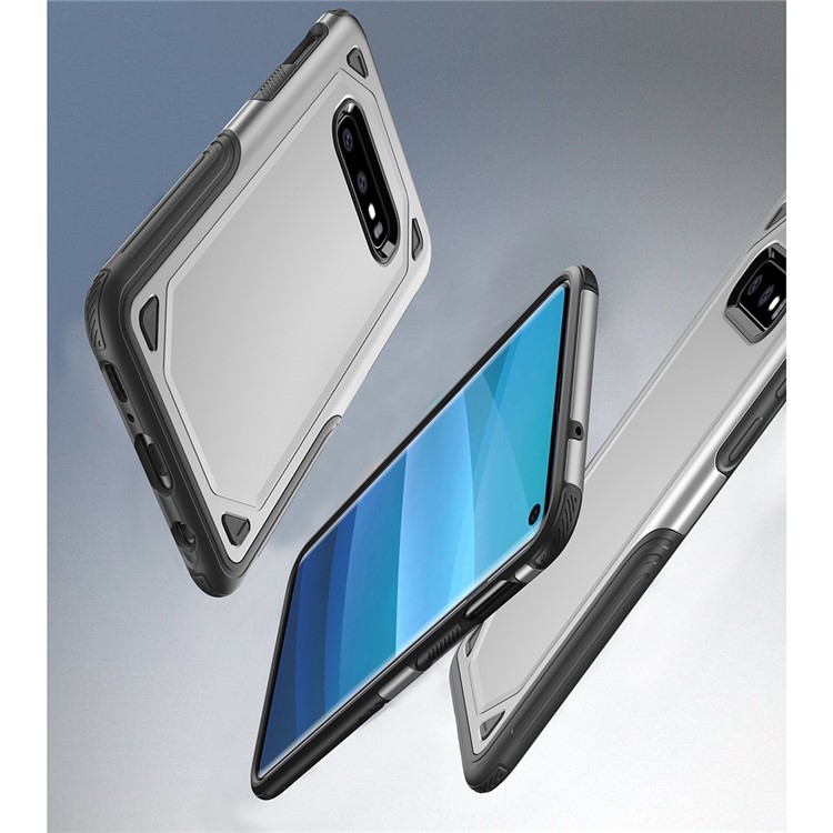 Hybrid PC + TPU Armor Rugged Case for Samsung Galaxy S10e - Silver-4