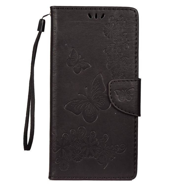 Для Samsung Galaxy S10 Отпечаток Бабочка Цветок Кошелек Кожаный Чехол Черный