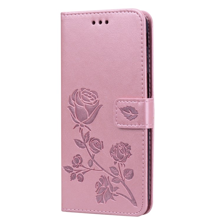 HAT PRINCE Imprinted Rose Pattern Leather Phone Case for Samsung Galaxy J6+ - Pink-2