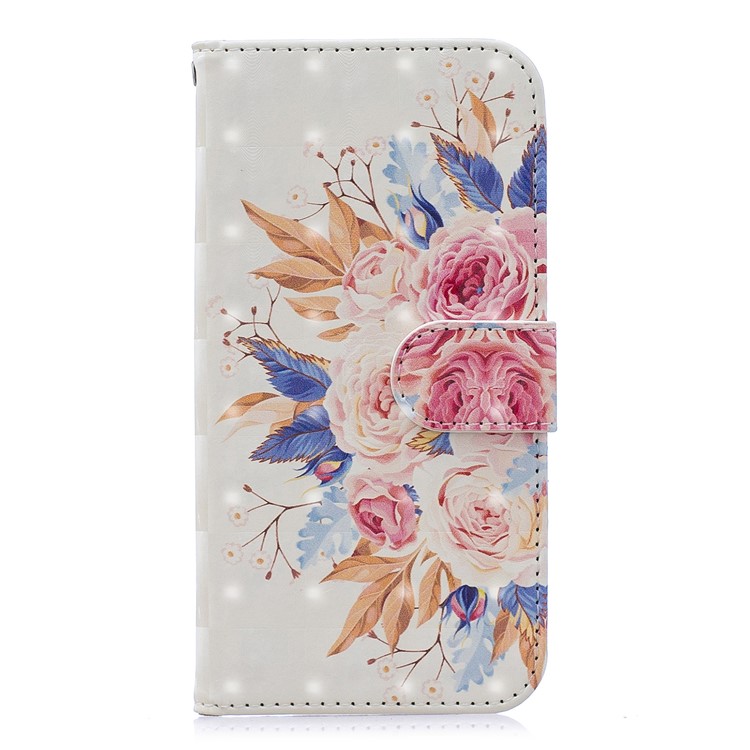 Patterned Light Spot Decor Leather Wallet Case for Samsung Galaxy J6 (2018) - Fresh Flower-2