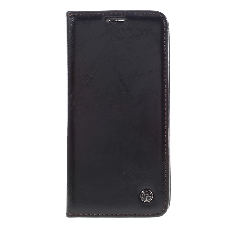 CASEME Caixa De Caixa De Couro De Cera De Óleo Para Samsung Galaxy S7 Edge G935 - Preto-3