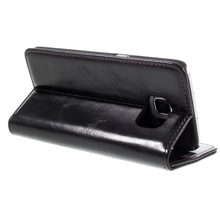 CASEME Caixa De Caixa De Couro De Cera De Óleo Para Samsung Galaxy S7 Edge G935 - Preto-5