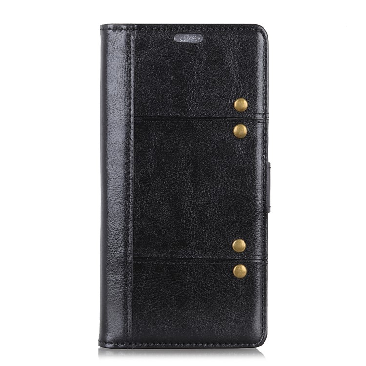 Rivet Decor Crazy Horse Leather Protection Case for Samsung Galaxy J4 Core - Black-3