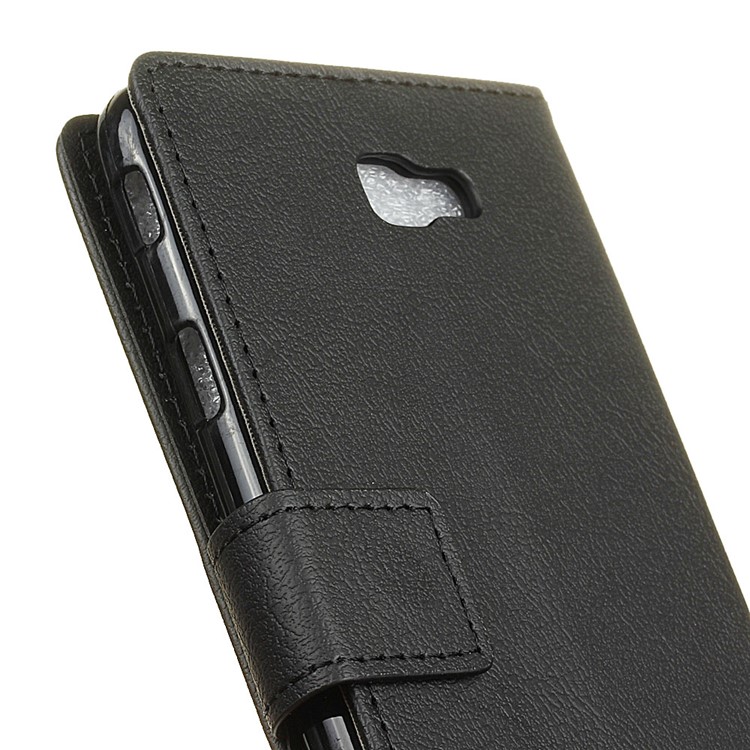 PU Leather Wallet Stand Protective Case for Samsung Galaxy J4 Core - Black-3