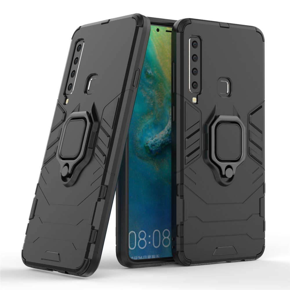 Держатель Кольца Cool Guard Kickstand PC TPU Гибридный Корпус Для Samsung Galaxy A9 (2018) / A9 Star Pro / A9s - Черный