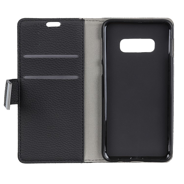 Litchi Skin PU Leather Wallet Phone Case for Samsung Galaxy S10 Plus - Black-3