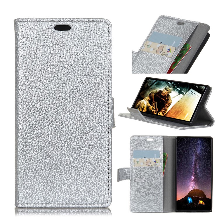 

Личи Кожи PU Кожаный Чехол Для Телефона Кошелек Для Samsung Galaxy S10 Плюс - Серебряный, Galaxy S10 Plus