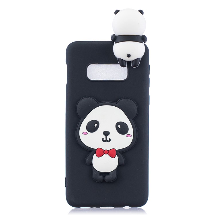 3D Pattern Soft TPU Back Case for Samsung Galaxy S10 Lite - Panda with Red Bowknot-2