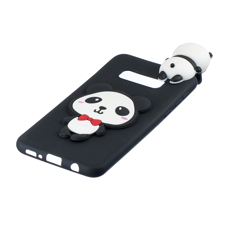 3D Pattern Soft TPU Back Case for Samsung Galaxy S10 Lite - Panda with Red Bowknot-4