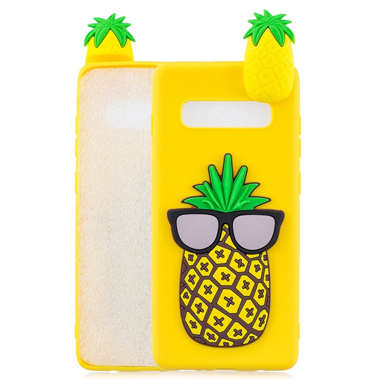 3D Pattern TPU Back Phone Shell for Samsung Galaxy S10 Plus - Pineapple-1