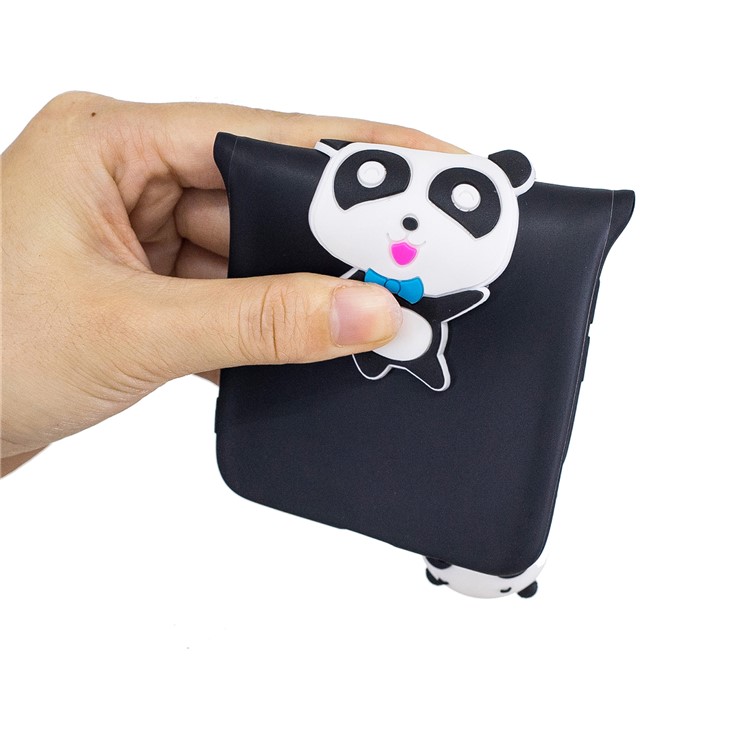 3D Pattern TPU Phone Case for Samsung Galaxy S10 - Panda with Blue Bowknot-6