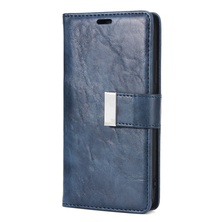 

Retro Style Leather Mobile Phone Cover Multi Card Slots Wallet Stand for Samsung Galaxy S10 Plus - Blue, Galaxy S10 Plus