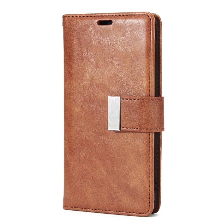 

Retro Style Leather Case Multi Card Slots Wallet Stand for Samsung Galaxy S10 - Brown, Galaxy S10