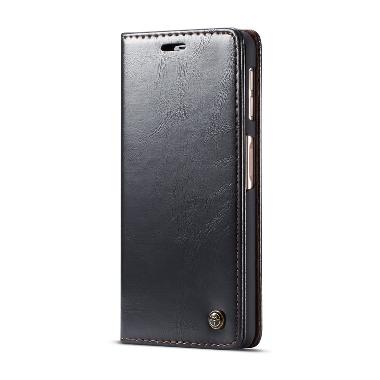 CASEME PU Leather Magnetic Flip Wallet Case for Samsung Galaxy A7 (2018) - Black-3