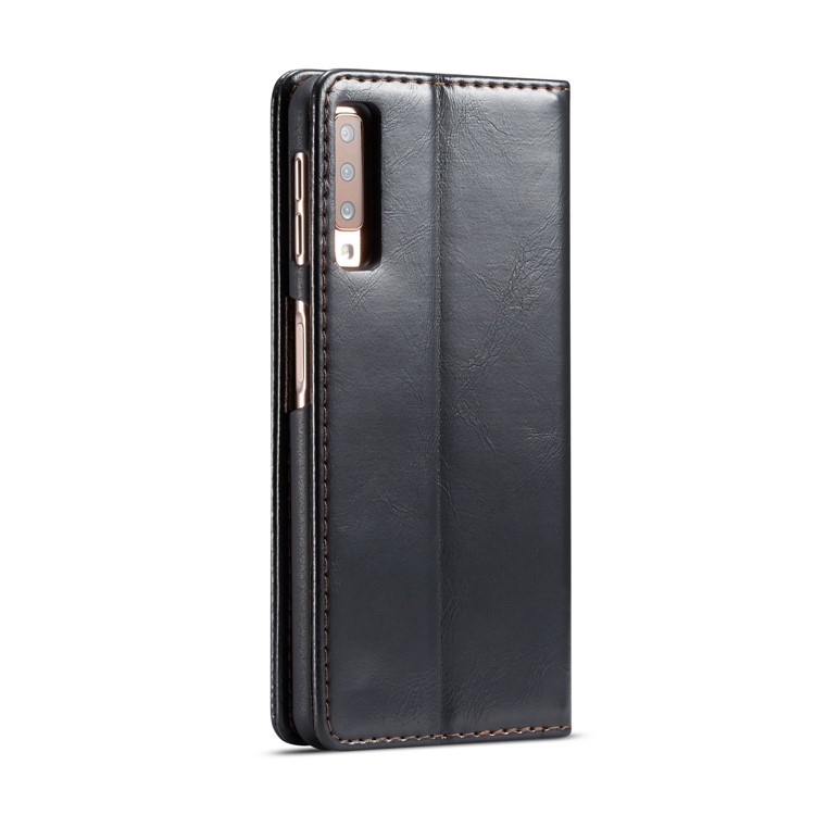 CASEME PU Leather Magnetic Flip Wallet Case for Samsung Galaxy A7 (2018) - Black-4