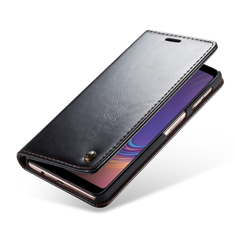 CASEME PU Leather Magnetic Flip Wallet Case for Samsung Galaxy A7 (2018) - Black-7