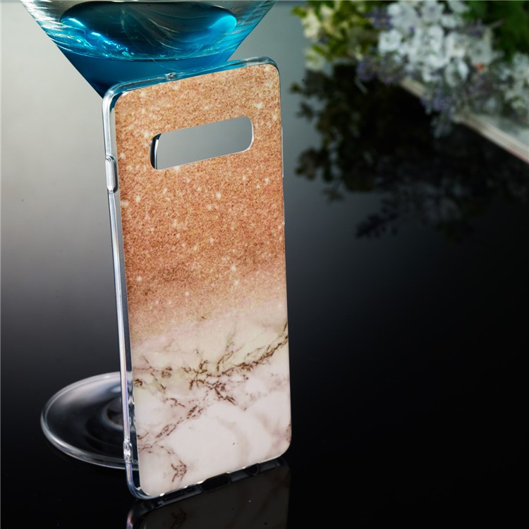 Shell Mármol Del Patrón IMD Suave TPU Para Samsung Galaxy S10 Plus - Estilo C-5