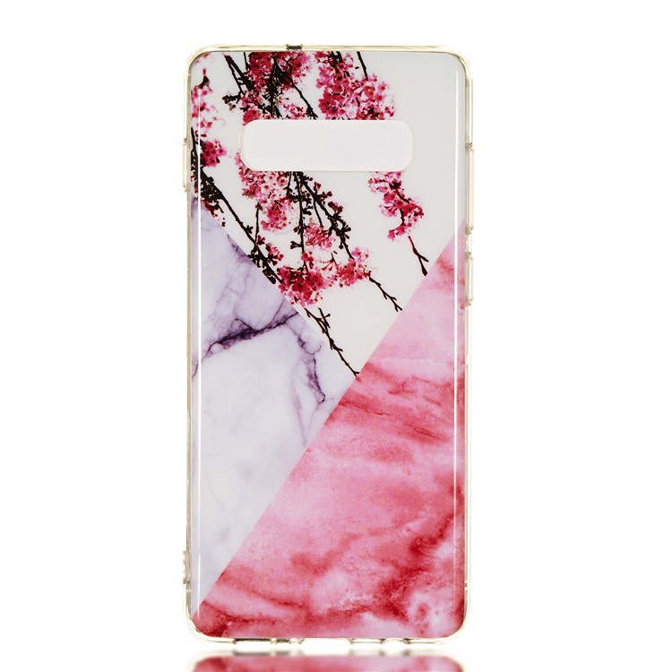 Padrão De Mármore IMD Suave TPU Volta Invólucro Para Samsung Galaxy S10 Plus - Estilo D-2