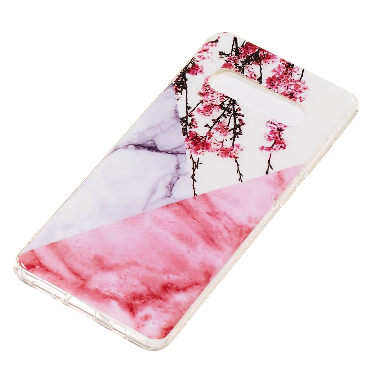 Padrão De Mármore IMD Suave TPU Volta Invólucro Para Samsung Galaxy S10 Plus - Estilo D-3