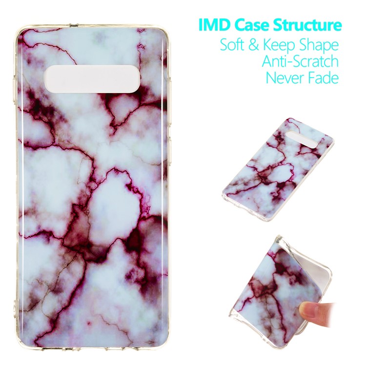 Caja De Mármol Suave Del Teléfono De La Parte Posterior TPU Del Modelo IMD Para La Galaxia S10 Más De Samsung - Estilo F-1
