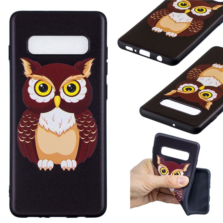 

Pattern Printing Embossment Soft TPU Mobile Phone Case for Samsung Galaxy S10 Plus - Brown Owl, Galaxy S10 Plus
